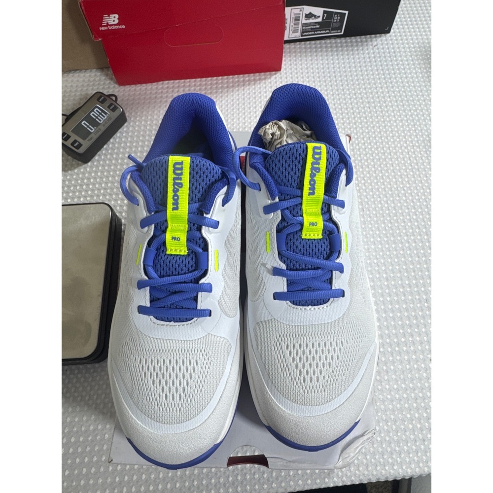 Wilson Tennis Shoes Womens 9 Intrigue Pro White Amparo Blue WRS336700 NIB